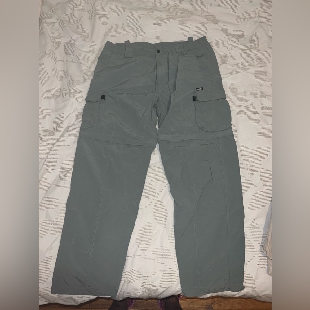 Vintage White Sierra Hiking Cargo Pants - Green